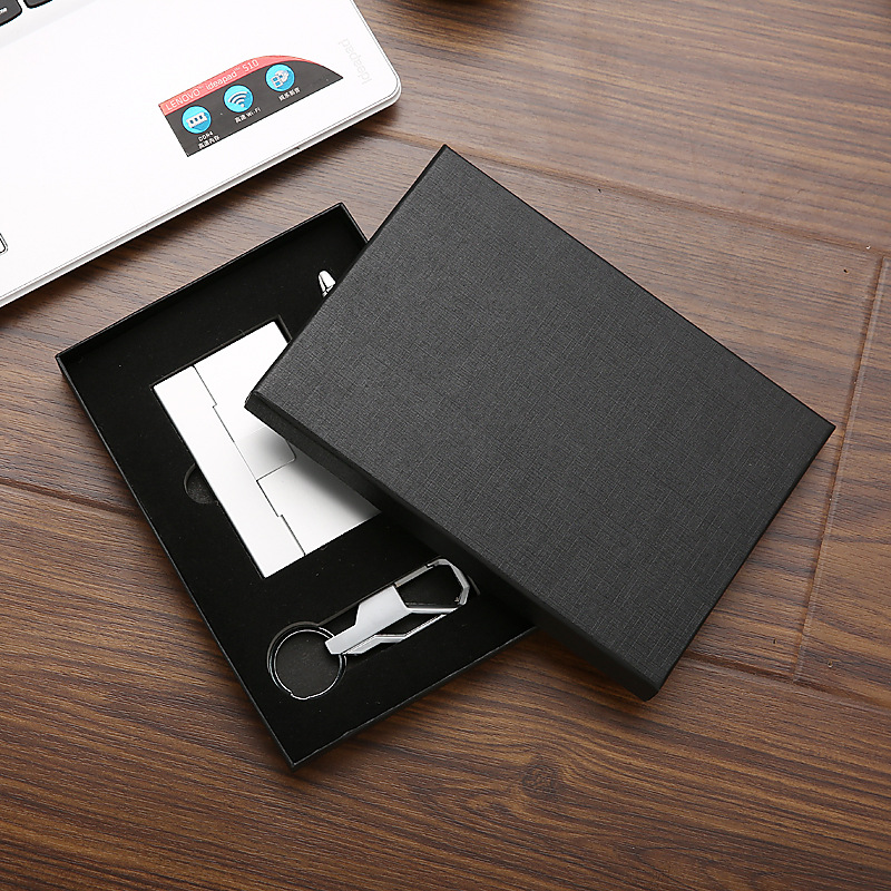 Gift set key ring business card case, business card case with pen set, 3-piece set,