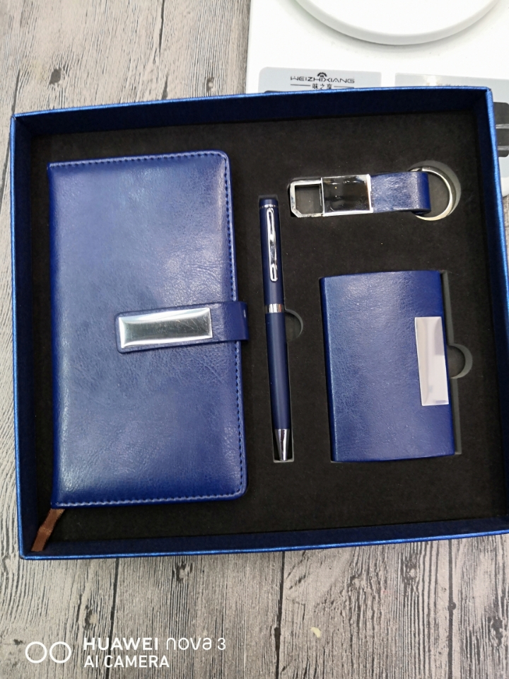 A6 Notebook Business Card Case Keychain Metal Ballpoint Pen