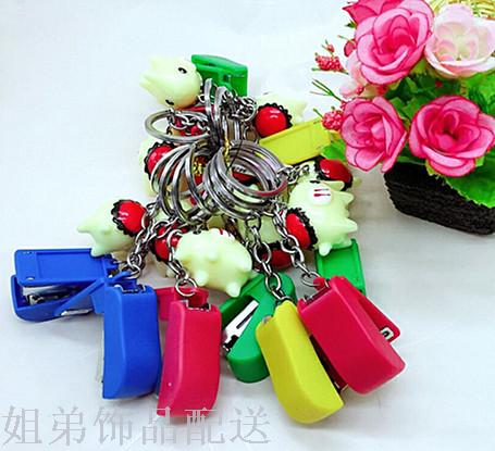 2 yuan shop this year hot style cartoon stapler key chain nail scissors ornaments pendant