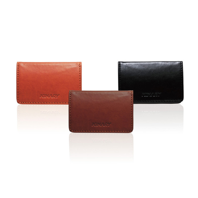 Kinary Os9009 Black Leather Business Card Case Business Creative Men &#039;S And Women &#039;S Business Card Storage Clip Can Hold 20 Pieces