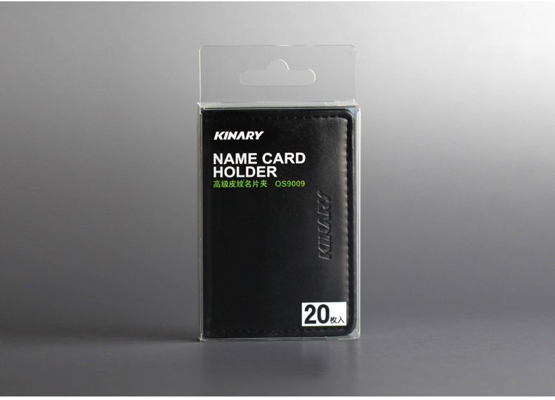 Kinary Os9009 Black Leather Business Card Case Business Creative Men 'S And Women 'S Business Card Storage Clip Can Hold 20 Pieces