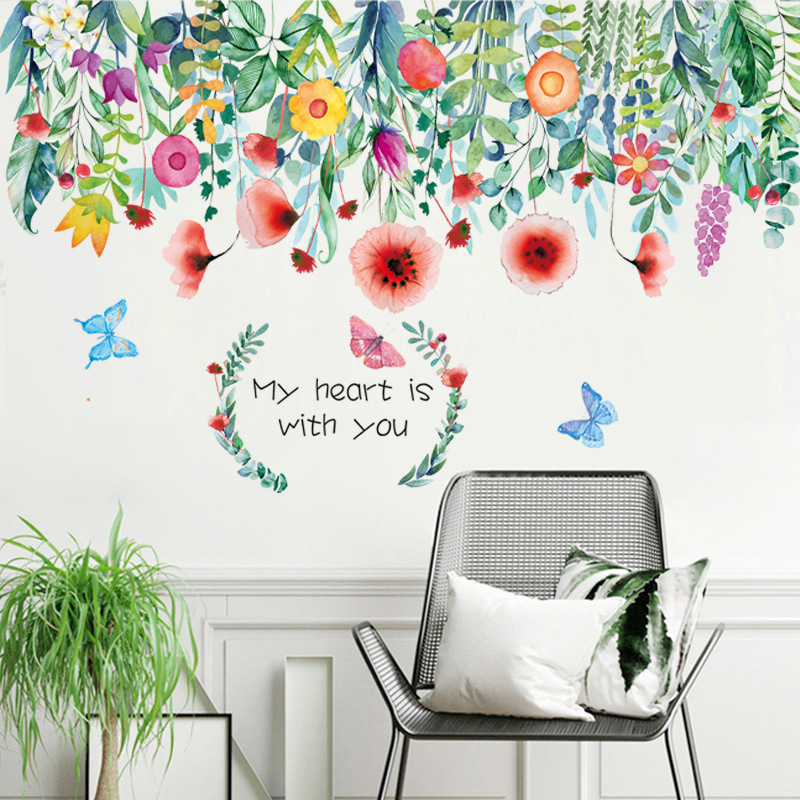Flower Cluster Skirting Sticker Rural Home Decoration Stickers Removable Combination Stickers Cf4014 Flower Cluster Skirting Sticker Rural Home Decoration Stickers Removable Combination Stickers Cf4014