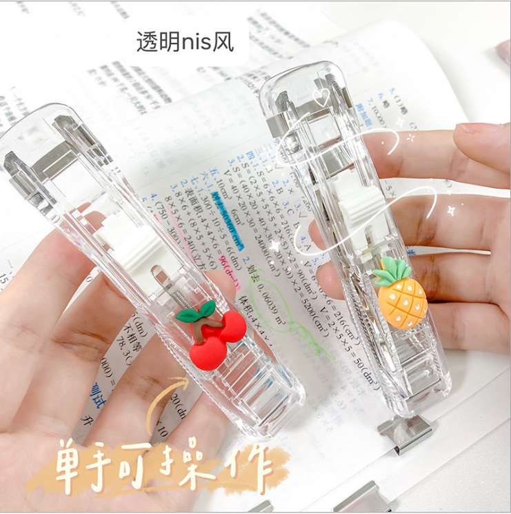 Transparent Ins Style Stapler Supplementary Clip File Folder Student Test Paper Binder Clip Snack Seal Clip