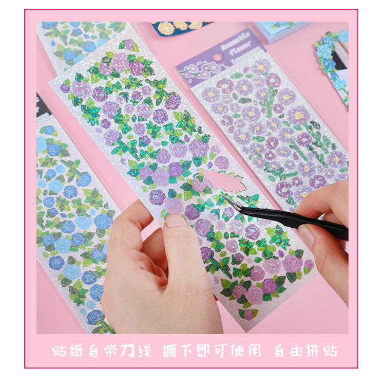 Yue Zhen Romantic Words Series Hand Ledger Sticker Laser Colorful Goo Card Decoration Material Paper Cute DIY Small Stickers Yue Zhen Romantic Words Series Hand Ledger Sticker Laser Colorful Goo Card Decoration Material Paper Cute DIY Small Stickers