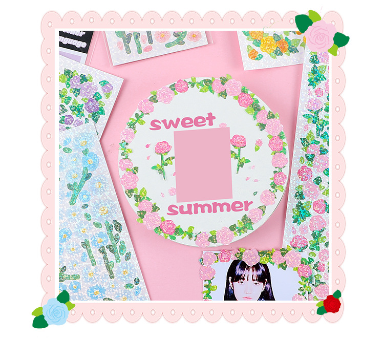 Yue Zhen Romantic Words Series Hand Ledger Sticker Laser Colorful Goo Card Decoration Material Paper Cute DIY Small Stickers Yue Zhen Romantic Words Series Hand Ledger Sticker Laser Colorful Goo Card Decoration Material Paper Cute DIY Small Stickers