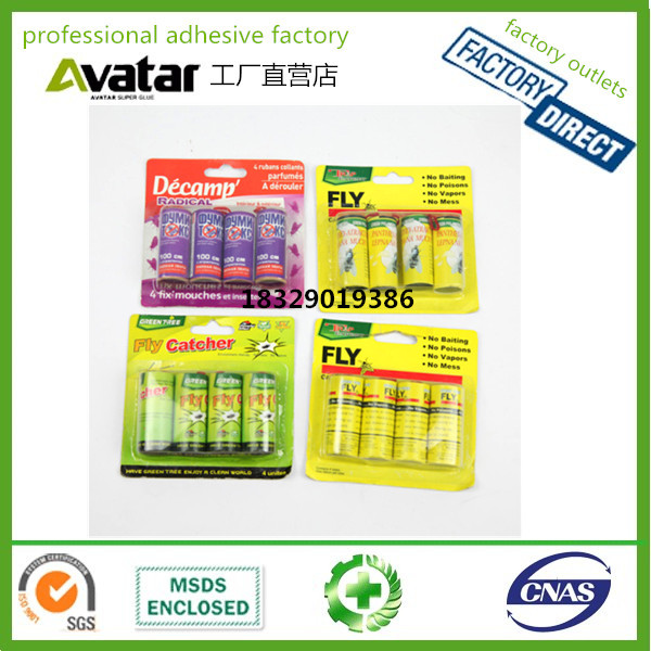 OEM OEM Factory direct supply blue fly glue ribon paper With Strong Sticky Glue 