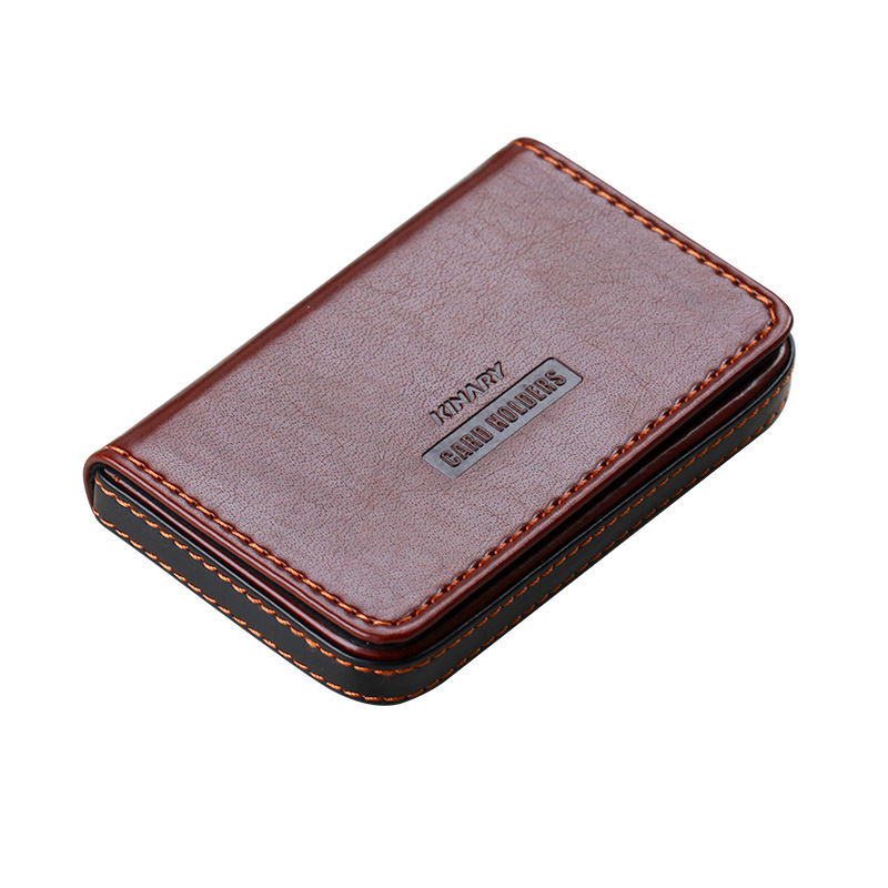 Kinary Os9008 Black Leather Business Card Case Business Creative Men&#039;s and Women&#039;s Business Card Storage Clip Can Hold 15 Pieces
