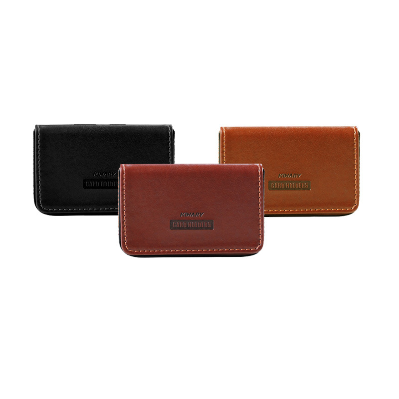 Kinary Os9008 Black Leather Business Card Case Business Creative Men&#039;s and Women&#039;s Business Card Storage Clip Can Hold 15 Pieces