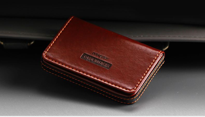 Kinary Os9008 Black Leather Business Card Case Business Creative Men's and Women's Business Card Storage Clip Can Hold 15 Pieces Kinary Os9008 Black Leather Business Card Case Business Creative Men's and Women's Business Card Storage Clip Can Hold 15 Pieces