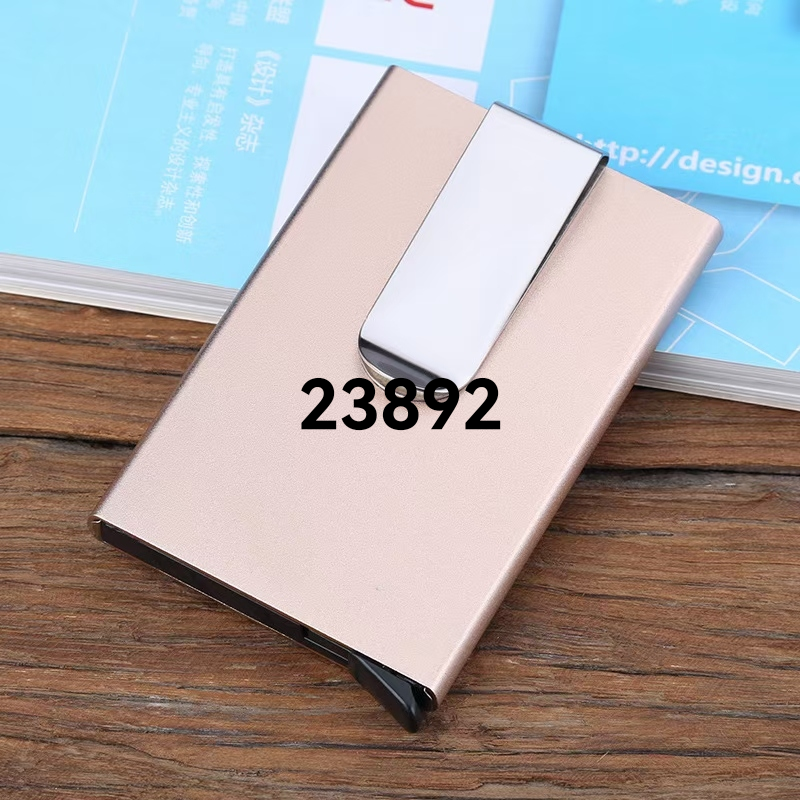 Zinc Alloy Business Card Clip Aluminum Alloy Real Dollar Business Card Case Men Women Automatic Push Type Metal Credit Card Box