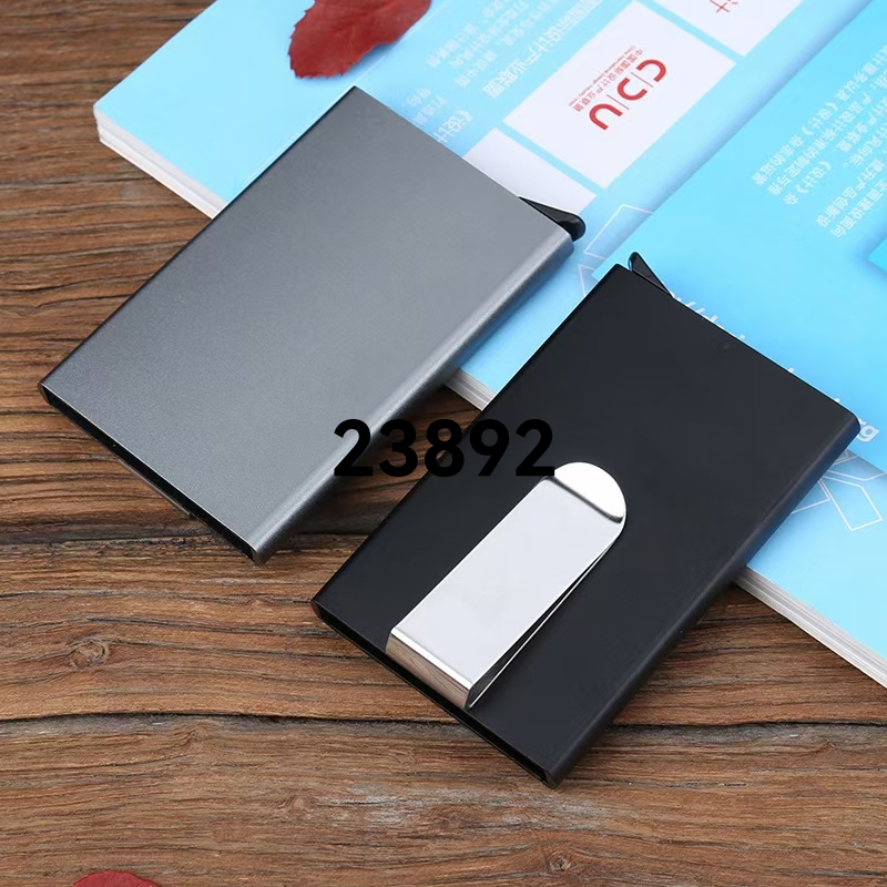 Zinc Alloy Business Card Clip Aluminum Alloy Real Dollar Business Card Case Men Women Automatic Push Type Metal Credit Card Box