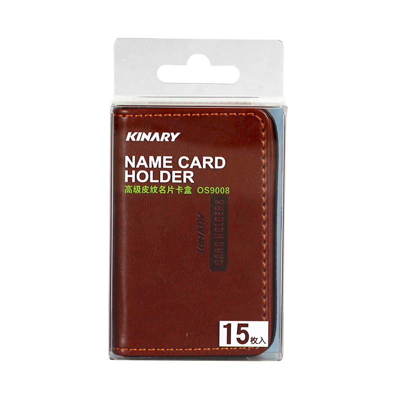 Kinary Os9008 Black Leather Business Card Case Business Creative Men&#039;s and Women&#039;s Business Card Storage Clip Can Hold 15 Pieces