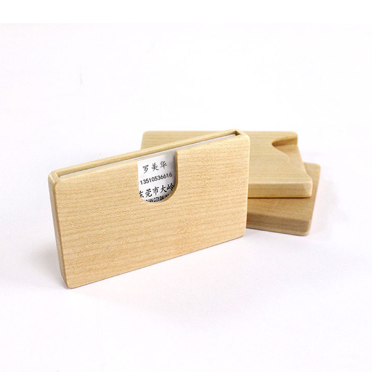 Wooden Business Card Case Portable Portable Wooden Card Box Creative Practical Office Supplies Business Wooden Business Card Holder