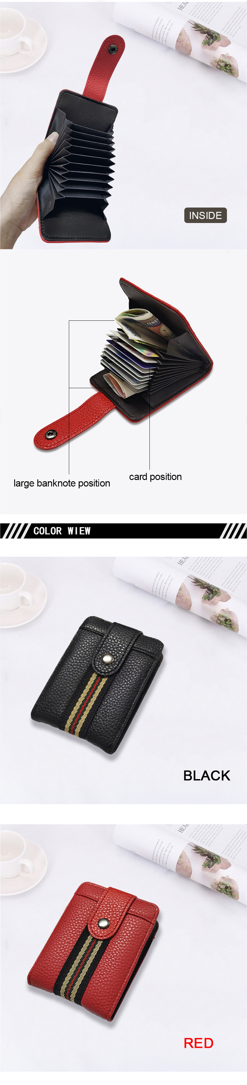 2021 New Expanding Card Holder Male Ladies Card Holder Bank Card Credit Card Small Wallet Multiple Card Slots Card Case