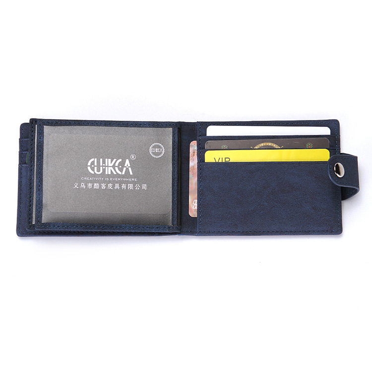 Cross-Border RFID Anti-Scanning Creative Men&#039;s Wallet PU Leather Buckle Work Certificate Driving License Leather Case Card Holder Card Case