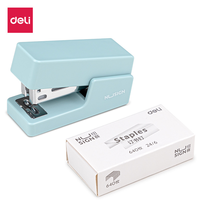 Deli Labor-Saving Mini Stapler Kit Ns083 Students&#039; Office Stationery Supplies Cute Stapler Small Size
