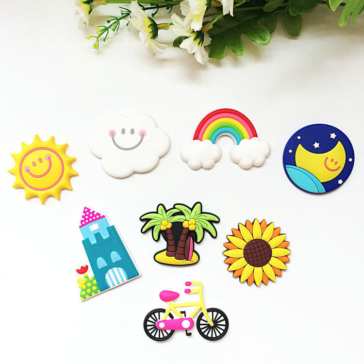 Factory Promotion Nordic Home White Cloud Rainbow Moon Refrigerator Sticker and Magnet Sticker Decoration Message Sticker Children Whiteboard Sticker
