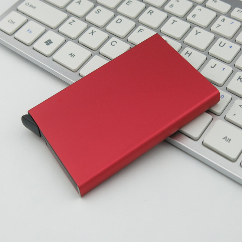 Automatic Credit Card Box RFID Anti-Capital Brush Creative Business Card Case Membership Card Clip Fashion Aluminum Alloy Bank Card Package