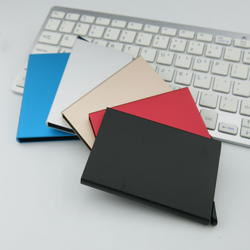 Automatic Credit Card Box RFID Anti-Capital Brush Creative Business Card Case Membership Card Clip Fashion Aluminum Alloy Bank Card Package