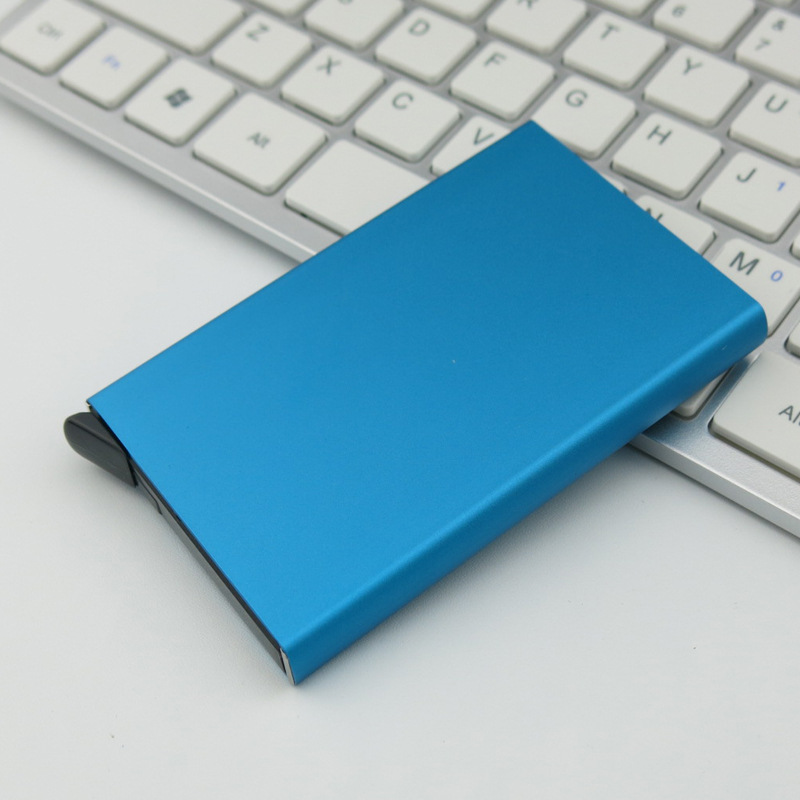 Automatic Credit Card Box RFID Anti-Capital Brush Creative Business Card Case Membership Card Clip Fashion Aluminum Alloy Bank Card Package Automatic Credit Card Box RFID Anti-Capital Brush Creative Business Card Case Membership Card Clip Fashion Aluminum Alloy Bank Card Package