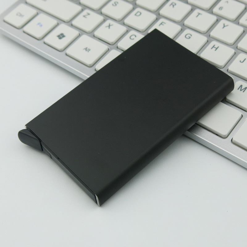 Automatic Credit Card Box RFID Anti-Capital Brush Creative Business Card Case Membership Card Clip Fashion Aluminum Alloy Bank Card Package Automatic Credit Card Box RFID Anti-Capital Brush Creative Business Card Case Membership Card Clip Fashion Aluminum Alloy Bank Card Package