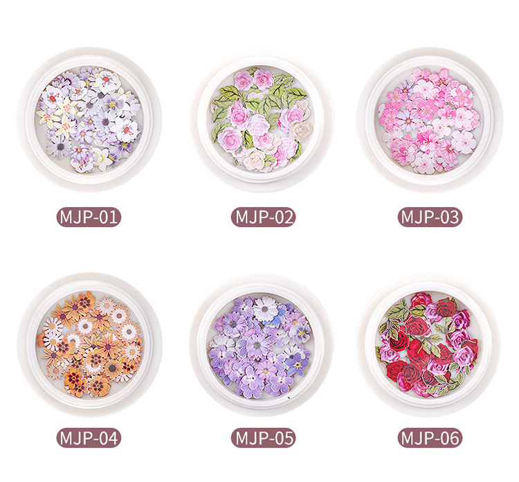 Cross-Border New Arrival Nail Ornament Nail Art Wood Pulp Piece Little Daisy Flower Leaves Mixed Nail Sticker Decoration Cross-Border New Arrival Nail Ornament Nail Art Wood Pulp Piece Little Daisy Flower Leaves Mixed Nail Sticker Decoration