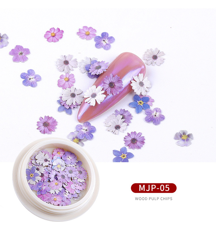 Cross-Border New Arrival Nail Ornament Nail Art Wood Pulp Piece Little Daisy Flower Leaves Mixed Nail Sticker Decoration Cross-Border New Arrival Nail Ornament Nail Art Wood Pulp Piece Little Daisy Flower Leaves Mixed Nail Sticker Decoration