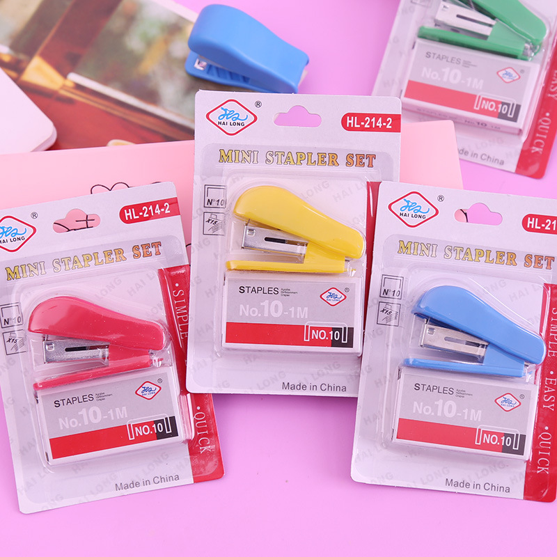 Cartoon Stapler Kit Cute Mini Stapler 10# Staple Office Supplies Student Prize Small Gift