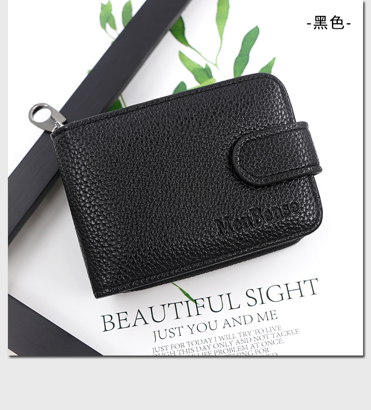 Factory Direct Supply New Expanding Card Holder Short Wallet Multiple Card Slots Lychee Pattern Men and Women Large Capacity Card Case Factory Direct Supply New Expanding Card Holder Short Wallet Multiple Card Slots Lychee Pattern Men and Women Large Capacity Card Case