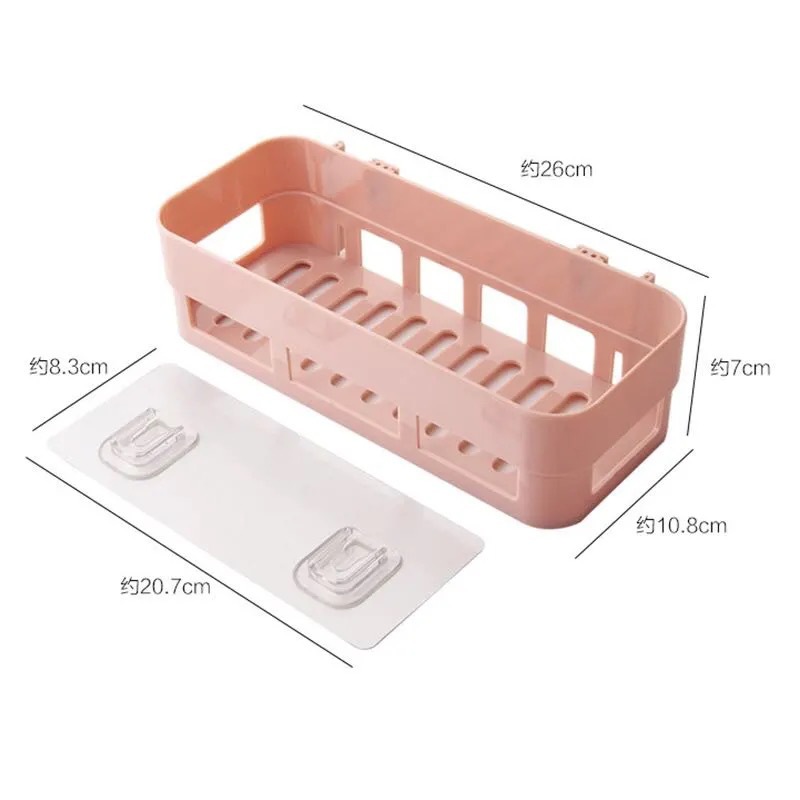 Storage Rack Punch-Free Kitchen Bathroom Rectangular Storage Rack Storage Basket Wall Hanging