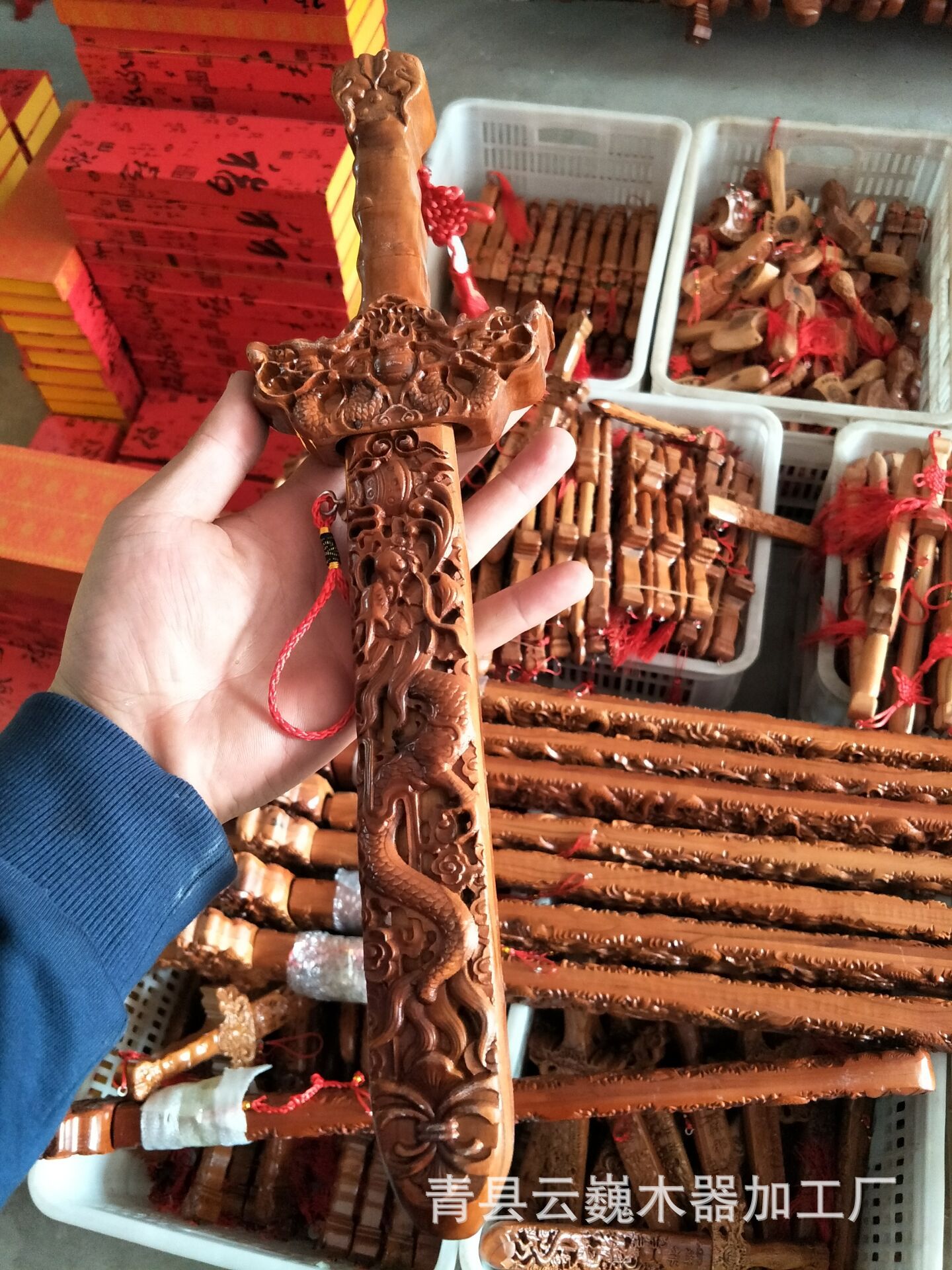 Feicheng Peach Wood Sword Peach Axe Scenic Spot Stall Crafts Peach Wood Sword Carved Solid Wood Peach Crutches