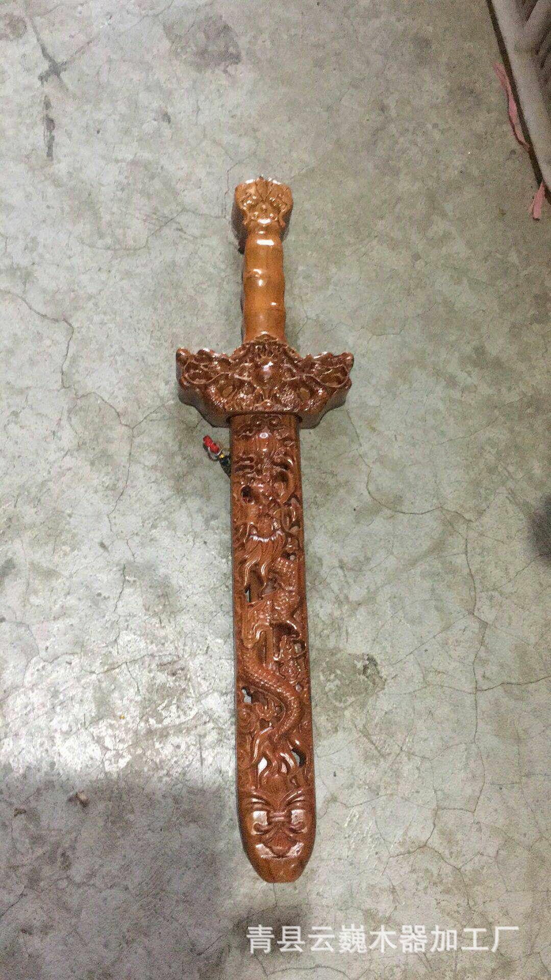 Feicheng Peach Wood Sword Peach Axe Scenic Spot Stall Crafts Peach Wood Sword Carved Solid Wood Peach Crutches