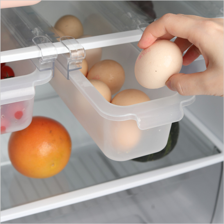 Refrigerator Rectangular Drawer-Type Fresh-Keeping Egg Storage Box Storage Rack Storage Box Storage Box