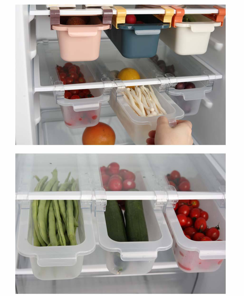 Refrigerator Rectangular Drawer-Type Fresh-Keeping Egg Storage Box Storage Rack Storage Box Storage Box