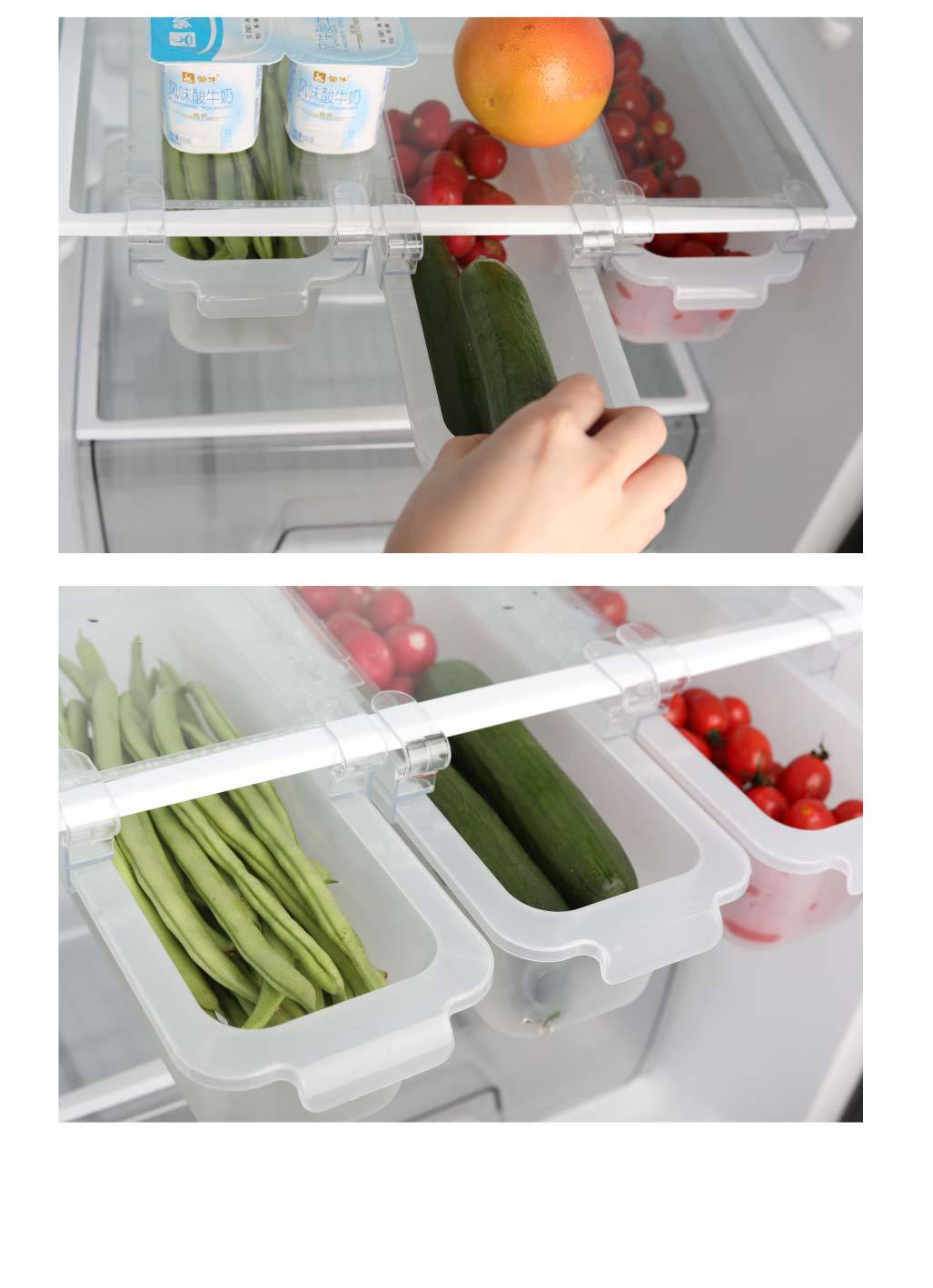 Refrigerator Rectangular Drawer-Type Fresh-Keeping Egg Storage Box Storage Rack Storage Box Storage Box