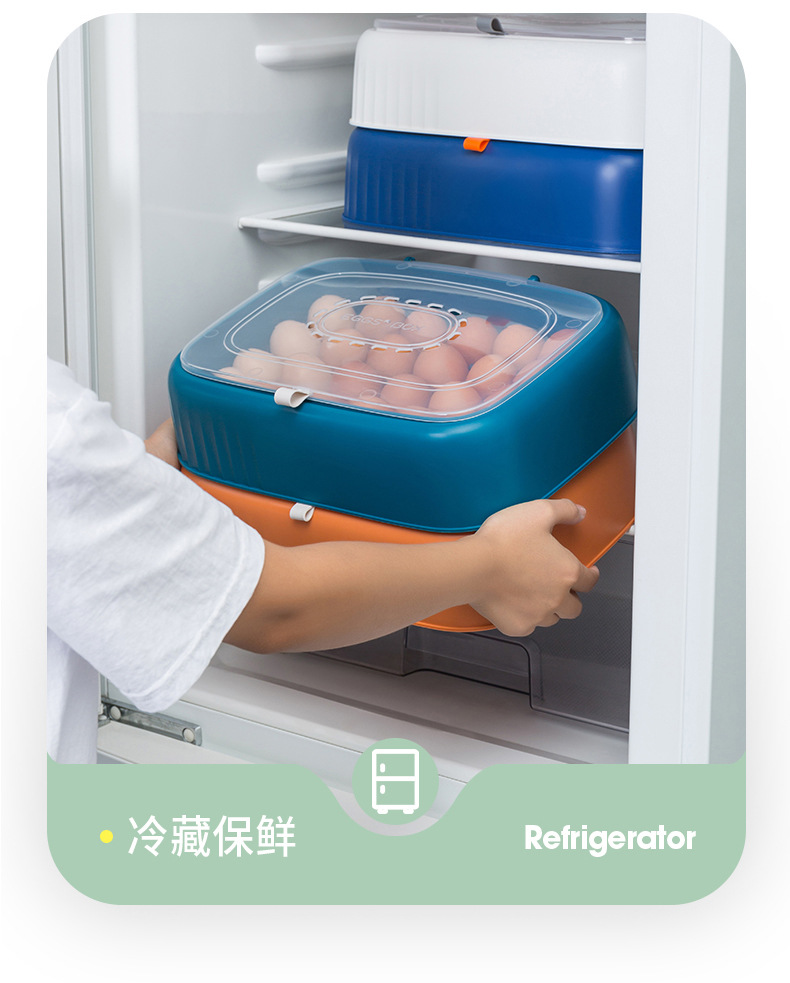 Factory Wholesale Refrigerator Egg Storage Box Storage Box Drop-Resistant Fresh-Keeping Kitchen Egg Shelf Egg Carton Plastic Flip Type Factory Wholesale Refrigerator Egg Storage Box Storage Box Drop-Resistant Fresh-Keeping Kitchen Egg Shelf Egg Carton Plastic Flip Type