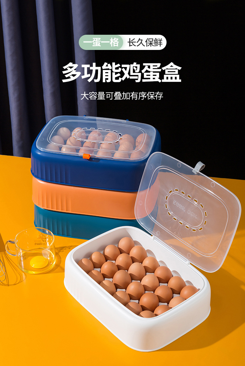 Factory Wholesale Refrigerator Egg Storage Box Storage Box Drop-Resistant Fresh-Keeping Kitchen Egg Shelf Egg Carton Plastic Flip Type Factory Wholesale Refrigerator Egg Storage Box Storage Box Drop-Resistant Fresh-Keeping Kitchen Egg Shelf Egg Carton Plastic Flip Type