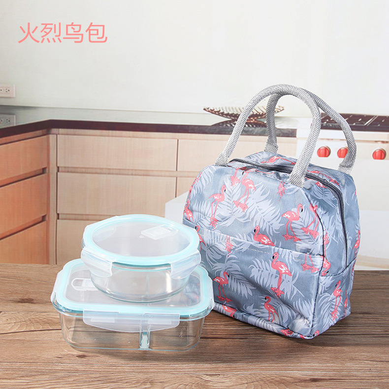 Wholesale Borosilicate Glass Lunch Box Microwave Oven Available Bowl Divided Fresh-Keeping Box Sealed Lunch Box with Lid