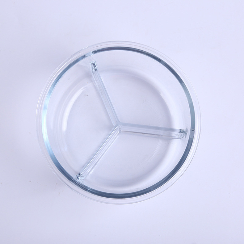 Wholesale Borosilicate Glass Lunch Box Microwave Oven Available Bowl Divided Fresh-Keeping Box Sealed Lunch Box with Lid