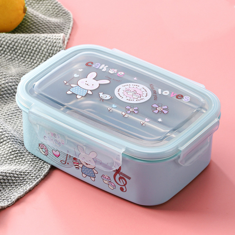 Modern Minimalist Home Stainless Steel Student Bento Box Separated School Commuter Refrigerator Use Fresh-Keeping Food Box