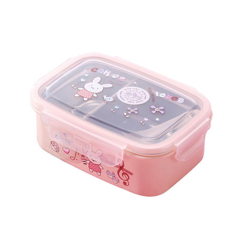 Modern Minimalist Home Stainless Steel Student Bento Box Separated School Commuter Refrigerator Use Fresh-Keeping Food Box