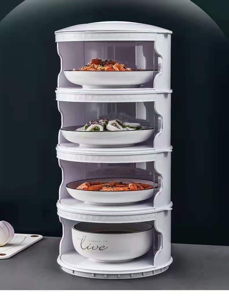 Insulated Vegetable Cover Table Leftovers Storage Box Household Dish Cover Multi-Layer Foldable Anti Fly Fresh-Keeping Dustproof Cover