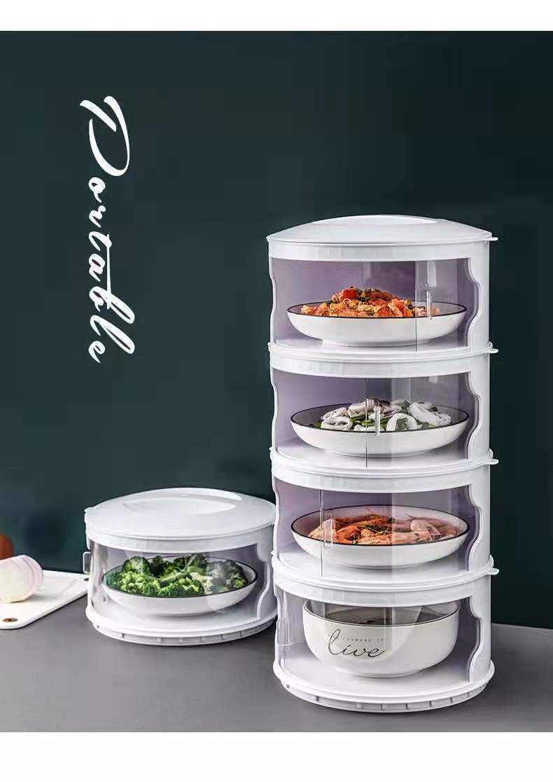 Insulated Vegetable Cover Table Leftovers Storage Box Household Dish Cover Multi-Layer Foldable Anti Fly Fresh-Keeping Dustproof Cover