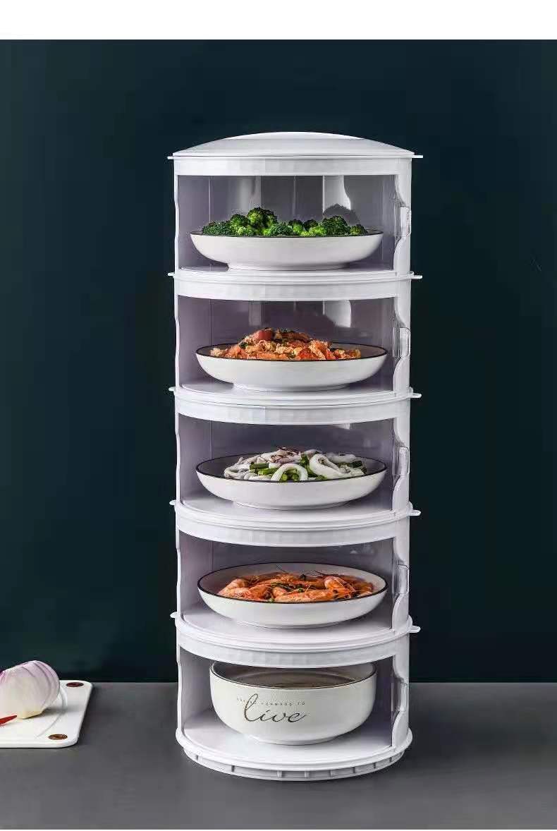 Insulated Vegetable Cover Table Leftovers Storage Box Household Dish Cover Multi-Layer Foldable Anti Fly Fresh-Keeping Dustproof Cover