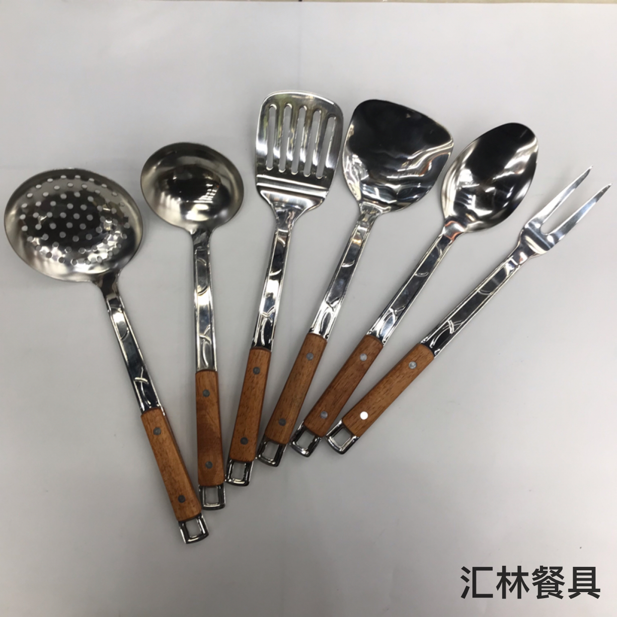 201 Stainless Steel Kitchenware Flower Thread Clip Handle Porridge Colander Spatula Flat Shovel Long Tongue Drain Spoon Short Rice Spoon Customizable Logo