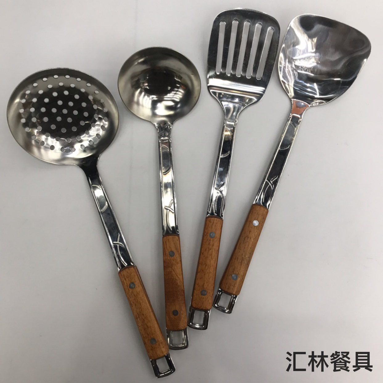 201 Stainless Steel Kitchenware Flower Thread Clip Handle Porridge Colander Spatula Flat Shovel Long Tongue Drain Spoon Short Rice Spoon Customizable Logo