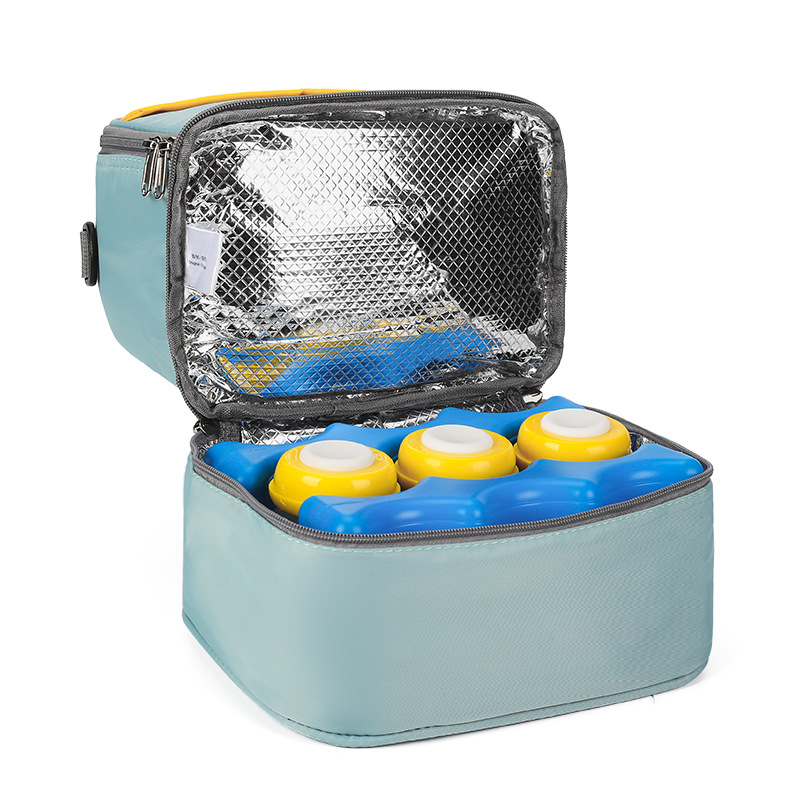 Creative Breast Milk Double Layer Milk Insulated Bag Fresh-Keeping Bag Lightweight Insulated Mummy Bag Large Capacity Lunch Box Bag Baby Diaper Bag