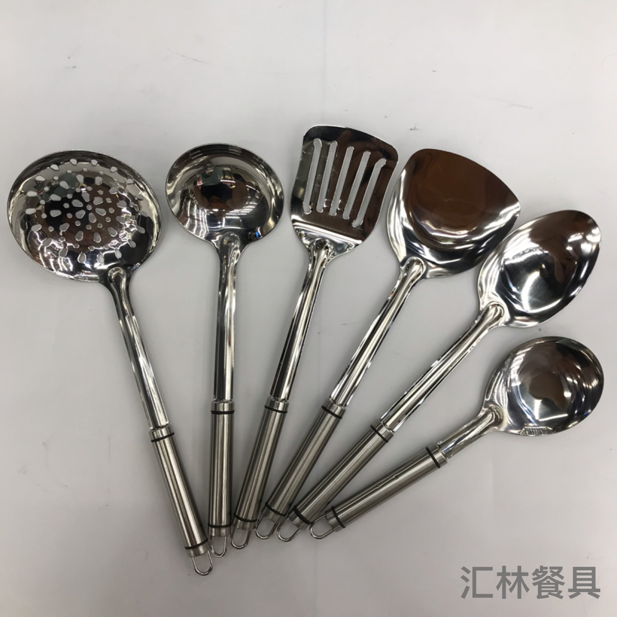 Stainless Steel Kitchenware 1.2cm Double round Wire Steel Handle Porridge Colander Spatula Flat Shovel Long Tongue Drain Spoon Short Rice Spoon Can Be Customized