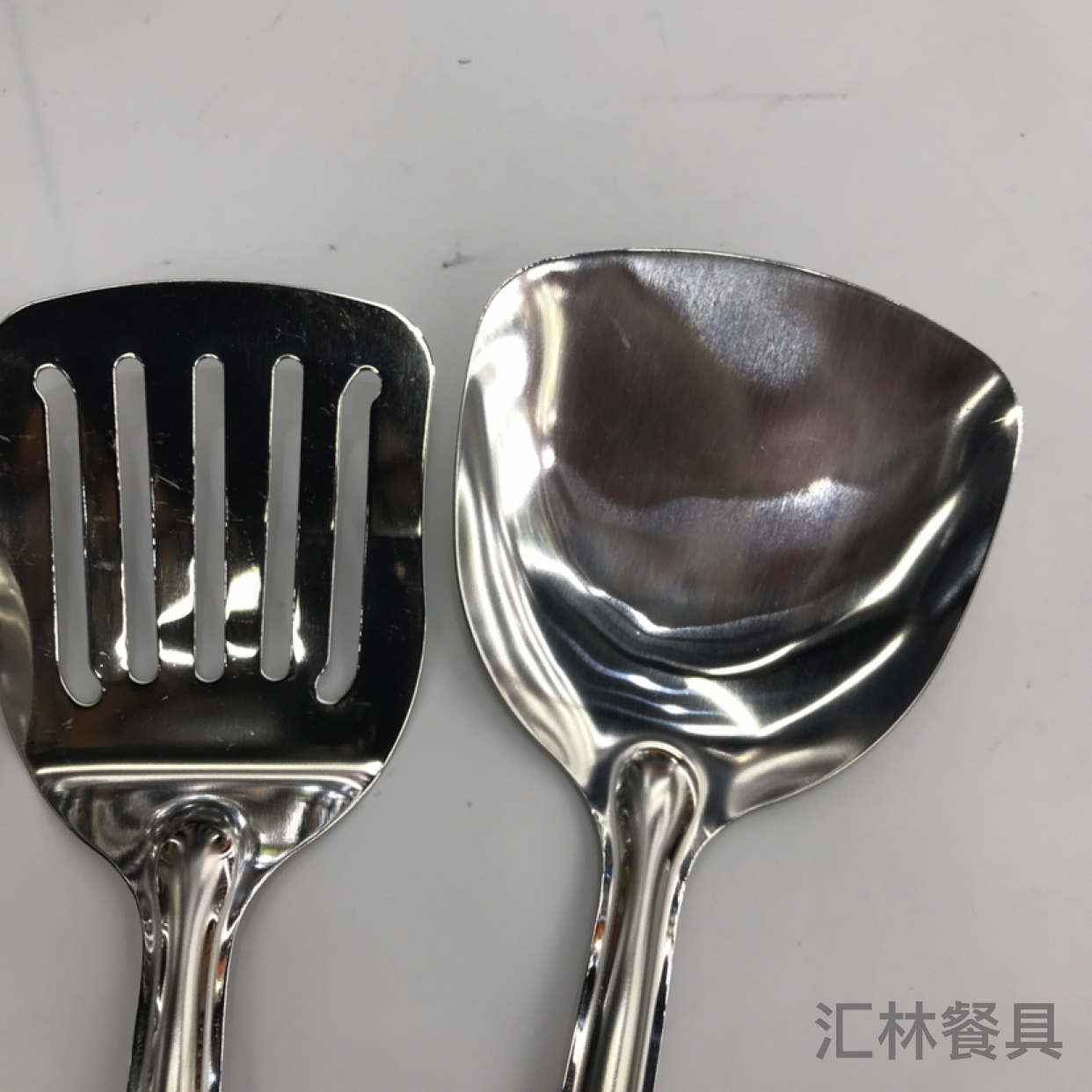 Stainless Steel Kitchenware 1.2cm Double round Wire Steel Handle Porridge Colander Spatula Flat Shovel Long Tongue Drain Spoon Short Rice Spoon Can Be Customized