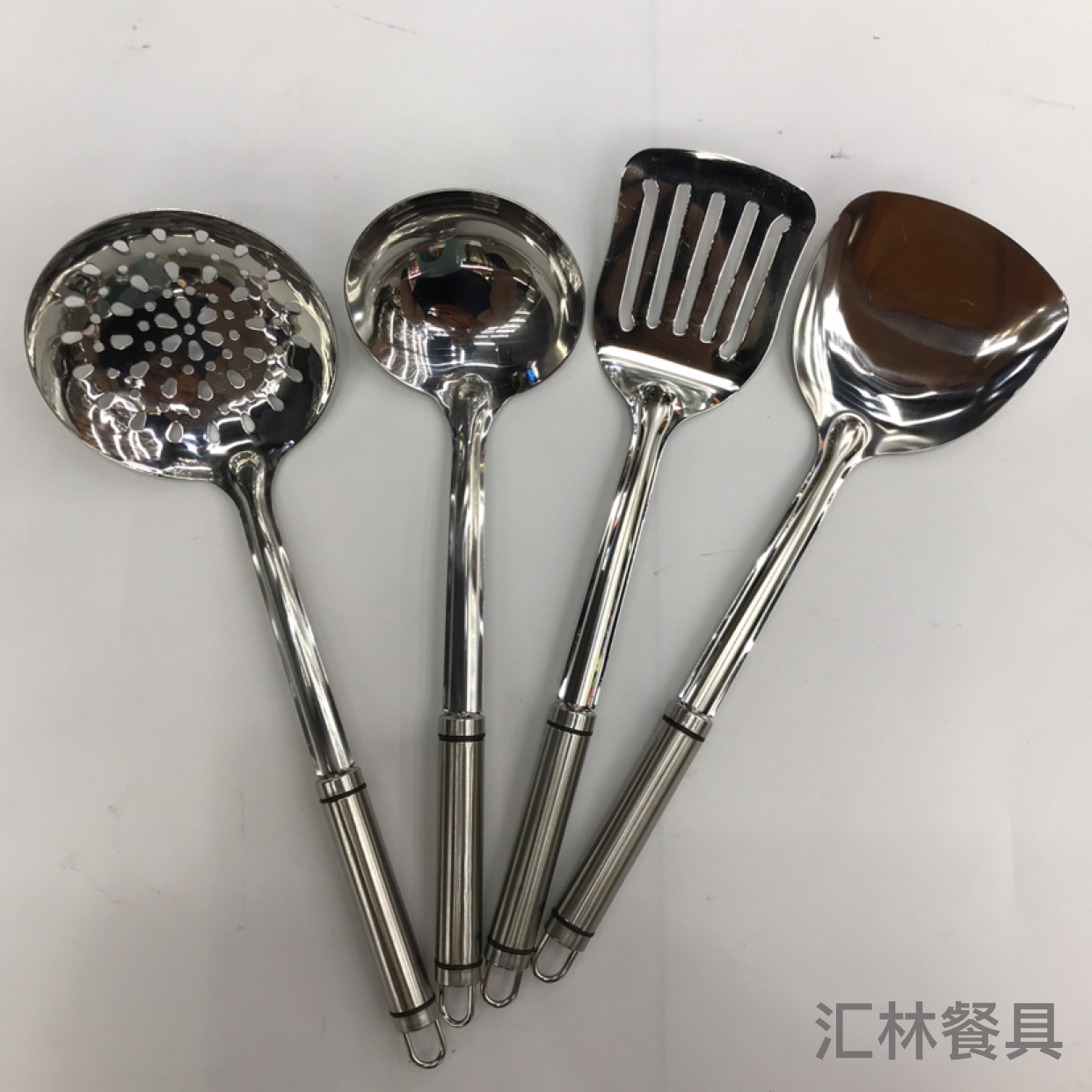 Stainless Steel Kitchenware 1.2cm Double round Wire Steel Handle Porridge Colander Spatula Flat Shovel Long Tongue Drain Spoon Short Rice Spoon Can Be Customized